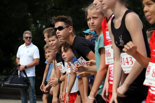 Odessa Oekraïne September 2021 Kindergezichten Voor Een Belangrijke Race Opwinding — Stockfoto