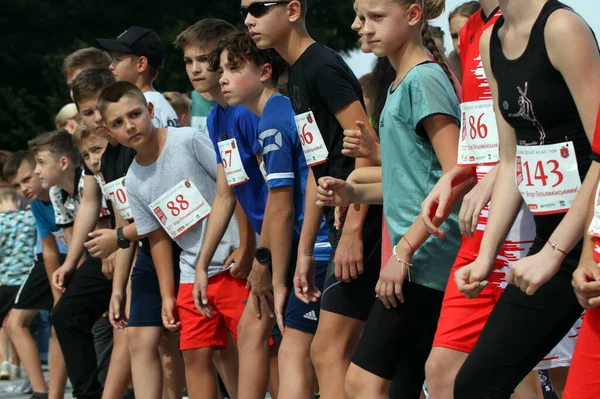 Odessa Ukrayna Eylül 2021 Önemli Bir Yarıştan Önce Çocukların Yüzleri — Stok fotoğraf