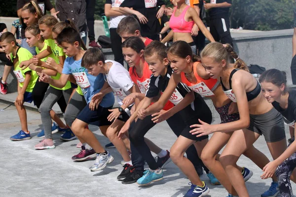 Odessa Oekraïne September 2021 Kindergezichten Voor Een Belangrijke Race Opwinding — Stockfoto