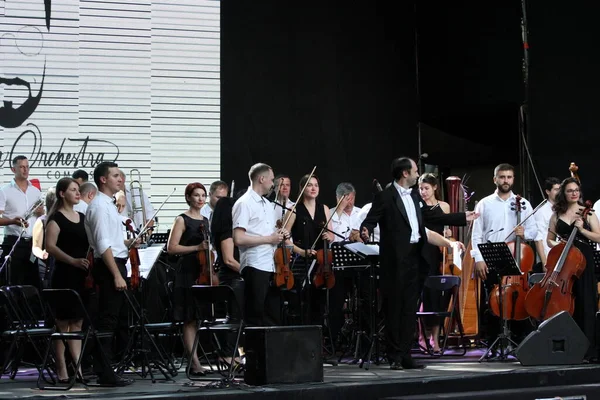 Odessa Ucrainagiugno 2021 Esecuzione Concerto Concerto Pubblico Gratuito Direttore Musicisti — Foto Stock