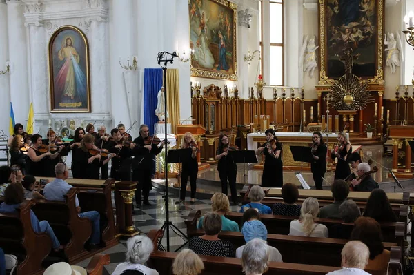 Ucraina Odessa Giugno 2022 Concerto Beneficenza Nel Catalico Romano Cathedra — Foto Stock
