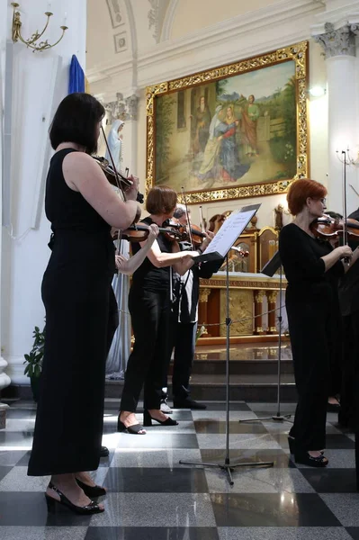 Ucraina Odessa Giugno 2022 Concerto Beneficenza Nel Catalico Romano Cathedra — Foto Stock