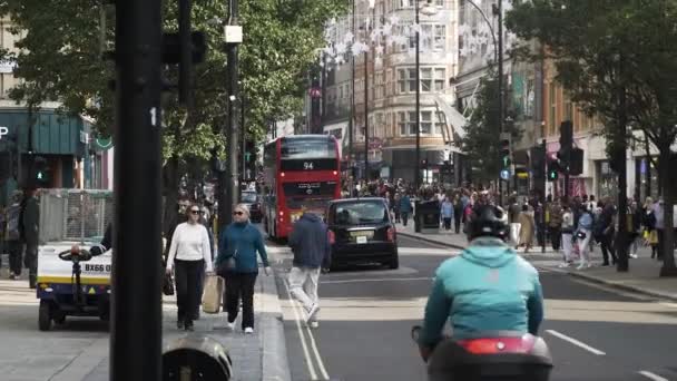 Upptagen Oxford Street London Den Oktober 2021 — Stockvideo