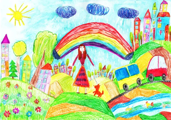 Child Draws A Pencil Drawing Of The World Stock Photo, Picture and Royalty  Free Image. Image 37139123.