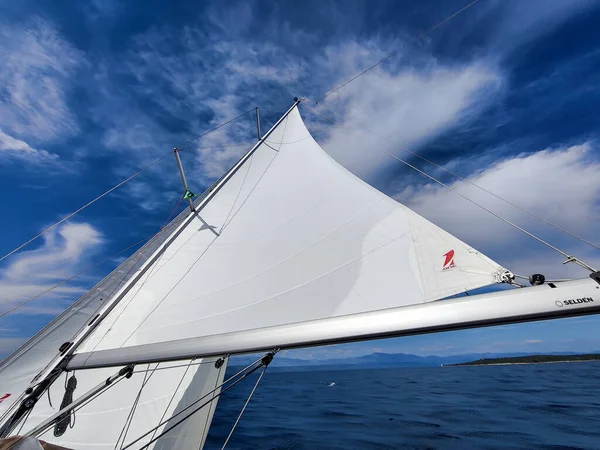 Seil Fra Seilbåt Yacht Middelhavet – stockfoto