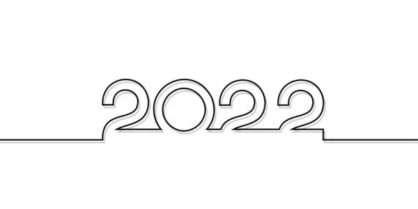 新的一年2022年标志文字设计快乐 设计带有2022年字体标识的模板 2022年新年快乐符号收藏 明信片的简约主义背景 — 图库矢量图片