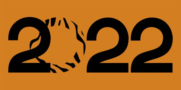 Felice Anno Nuovo Con Stampa Pelle Tigre Numero 2022 Design — Vettoriale Stock