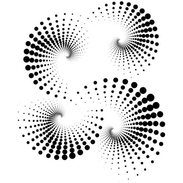 Gráficos Editables Vectoriales Puntos Monocromáticos Forma Círculo Una Espiral Logo — Vector de stock