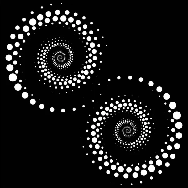 Vektoreditierbare Grafiken Einfarbige Punkte Form Eines Kreises Einer Spirale Rundes — Stockvektor