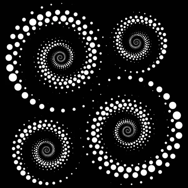 Gráficos Editables Vectoriales Puntos Monocromáticos Forma Círculo Una Espiral Logo — Vector de stock