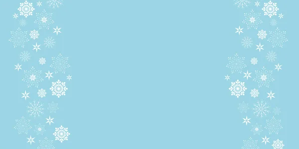 Vecteur Élégant Fond Bleu Noël Avec Divers Flocons Neige Blancs — Image vectorielle