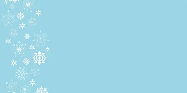 Vecteur Élégant Fond Bleu Noël Avec Divers Flocons Neige Blancs — Image vectorielle