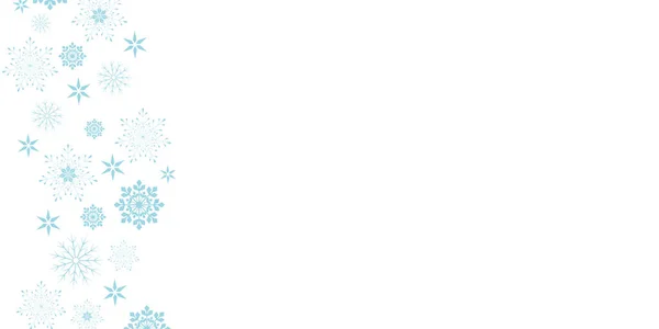 Vecteur Élégant Fond Noël Blanc Avec Divers Flocons Neige Bleus — Image vectorielle