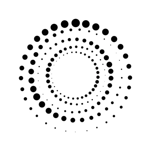 Vektör düzenlenebilir grafikler. Daire şeklinde tek renkli noktalar çiziyorum. Yuvarlak geometrik logo, şablon, noktalı çerçeve, web afişi, poster, kapak, sosyal medya sıçrama ekranı metninizi yerleştireceğiniz yer.