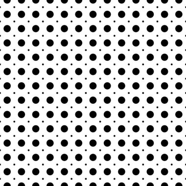   Vektör çizimi. Geometrik dikişsiz desen. Tek renk büyük ve küçük noktalar halinde. Siyah beyaz bir zemin. Basit siyah ve beyaz soyut desen.
