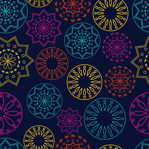 Vektör. Renkli bir arka planda Papel Picado deseni delinmiş. Hispanik Miras Ayı. Web pankartı, poster, kapak, sıçrama, sosyal ağ için çokgen kusursuz desen.