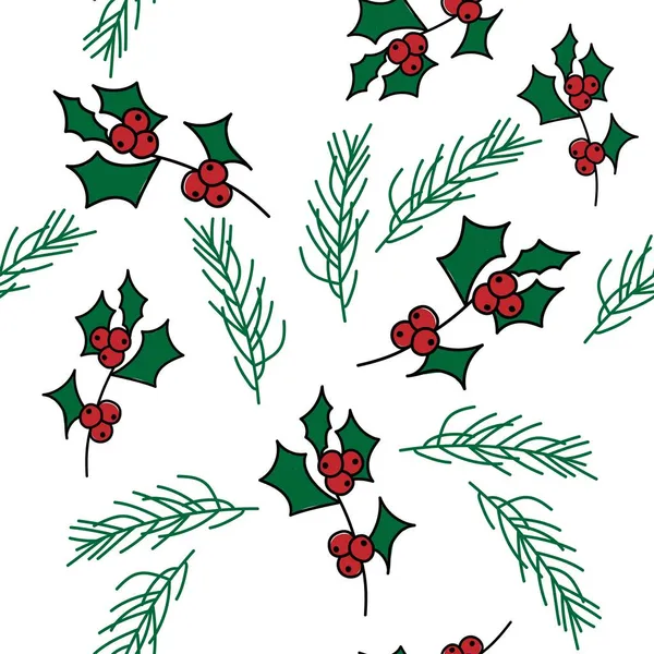 Vecteur Joyeux Noël Bonne Année Motif Sans Couture Avec Des — Image vectorielle