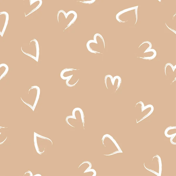 Εικονογράφηση Διανύσματος Χειροποίητο Μοτίβο Καρδιών Χωρίς Ραφή Φόντο Στυλ Doodle — Διανυσματικό Αρχείο