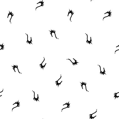 Vektör çizimi. Soru işaretleri kusursuz desen. Elle çizilmiş soru işaretli kusursuz vektör deseni. Monokrom hippi geçmişi. El çizilmiş siyah noktalama işaretleri.