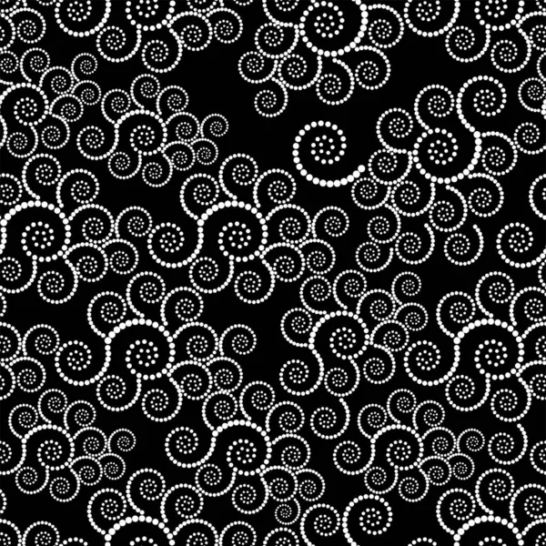 Vektör düzenlenebilir grafikler. Daire şeklinde tek renkli noktalar, spiral şeklinde. Yuvarlak geometrik logo, şablon, noktalı çerçeve, web afişi, poster, kapak, sosyal medya. Geometrik dikişsiz desen.