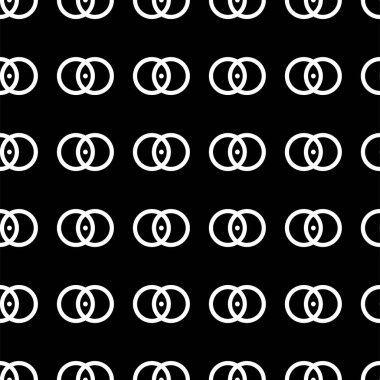 Vektör. Geometrik dikişsiz desen. Katı noktalar ve elmas şekilli doğrusal daireler. Benekli tek renkli arka plan. Basit geometrik şekilli basit bir soyut desen.