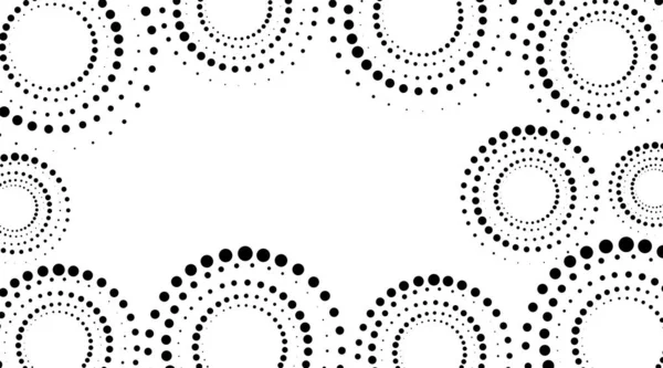 Vektor Černobílé Tečky Tvaru Kruhu Kulatá Geometrická Perforovaná Šablona Tečkovaný — Stockový vektor