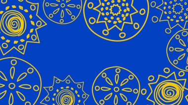 Vektör. Delinmiş monokrom desenleri, elle çizilmiş Papel Picado deseni. Hispanik Miras Ayı. Web pankartı, poster, kapak, sıçrama, sosyal ağ için çokgen desen.