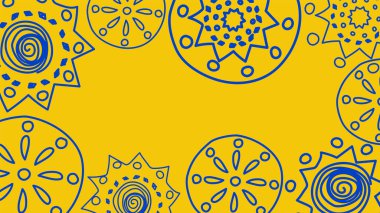 Vektör. Delinmiş monokrom desenleri, elle çizilmiş Papel Picado deseni. Hispanik Miras Ayı. Web pankartı, poster, kapak, sıçrama, sosyal ağ için çokgen desen.