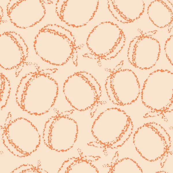 Vector Geometric Seamless Pattern Juicy Apricot Peach Consisting Dots Different — ストックベクタ