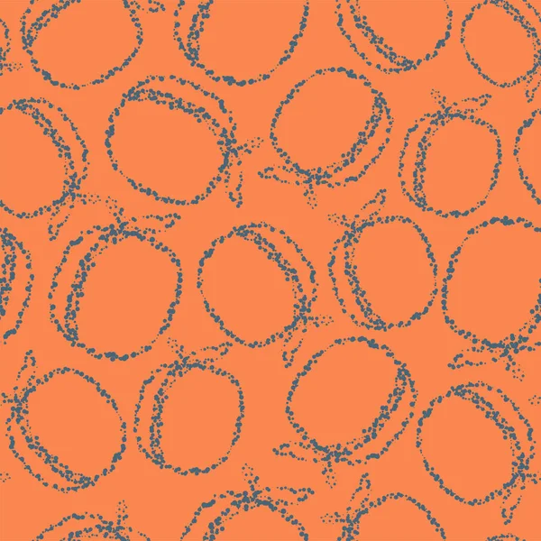 Vector Geometric Seamless Pattern Juicy Apricot Peach Consisting Dots Different — 스톡 벡터