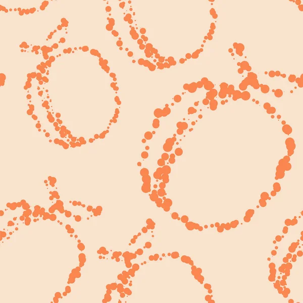ベクトル 幾何学的なシームレスなパターン ジューシーなアプリコット さまざまなサイズのドットで構成され 抽象的なフルーティーな夏の背景を発見した カバー ファブリック インテリアのためのデザイン — ストックベクタ