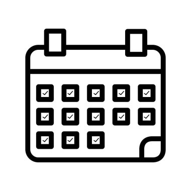 Düzenlenebilir vektör grafikleri. Takvim simgeleri ayarlandı, teslim tarihleri, kum saati, vakit nakittir. Zaman yönetimi. Beyaz arkaplanda internet ve cep telefonu için ince çizgili semboller ile izle.