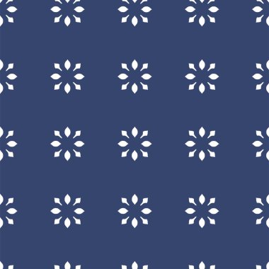 Vektör. Yama işi tarzında kusursuz Akdeniz geometrik deseni. Talavera şablonu. Portekiz Azulejo 'su. Türk dekorasyonu. Fas mozaiği. İspanyol porseleni. Seramik yemekler, folklor süsü. Mavi.