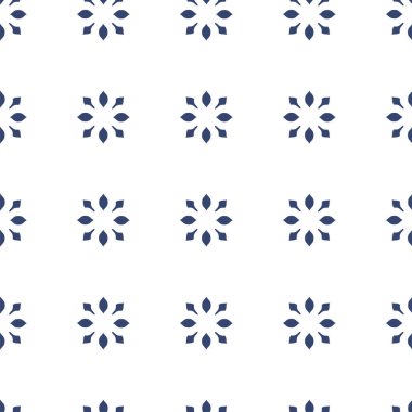 Vektör. Yama işi tarzında kusursuz Akdeniz geometrik deseni. Talavera şablonu. Portekiz Azulejo 'su. Türk dekorasyonu. Fas mozaiği. İspanyol porseleni. Seramik yemekler, folklor süsü. Mavi.