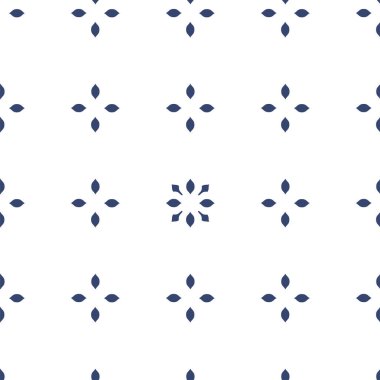 Vektör. Yama işi tarzında kusursuz Akdeniz geometrik deseni. Talavera şablonu. Portekiz Azulejo 'su. Türk dekorasyonu. Fas mozaiği. İspanyol porseleni. Seramik yemekler, folklor süsü. Mavi.