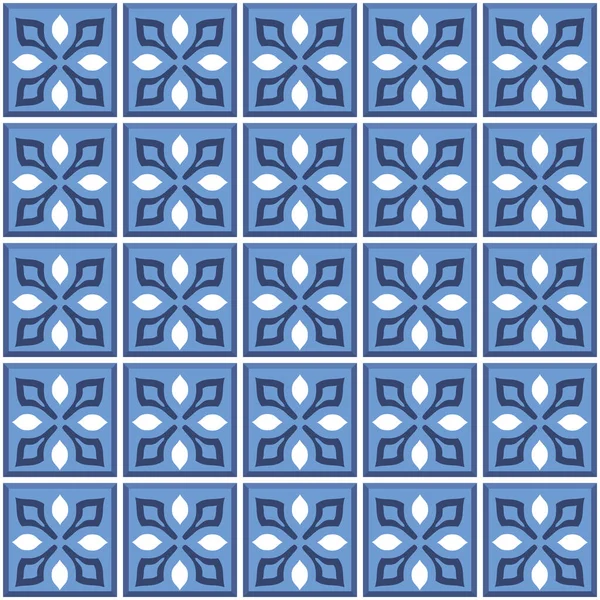 Vector Seamless Mediterranean Geometric Folk Pattern Talavera Template Portuguese Azulejo — Archivo Imágenes Vectoriales