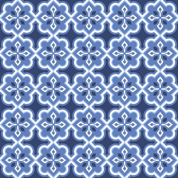 Vecteur Modèle Géométrique Méditerranéen Sans Couture Patchwork Modèle Talavera Azulejo — Image vectorielle