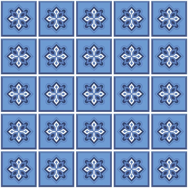 Vektor Nahtloses Mediterranes Geometrisches Volksmuster Vorlage Talavera Portugiesischer Azulejo Einfache — Stockvektor