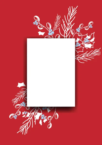 Вектор Різдвом Новим Роком Квітковий Фон Копіюйте Простір Вашого Тексту — стоковий вектор