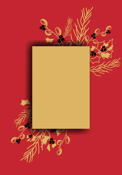 Вектор Різдвом Новим Роком Квітковий Фон Копіюйте Простір Вашого Тексту — стоковий вектор