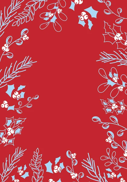 Vecteur Joyeux Noël Happy New Year Fond Floral Espace Copie — Image vectorielle