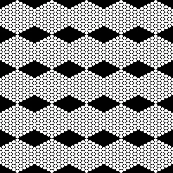 Ilustracja Wektora Sześciokątna Faktura Czarno Biały Geometryczny Bezszwowy Wzór Mozaika — Wektor stockowy