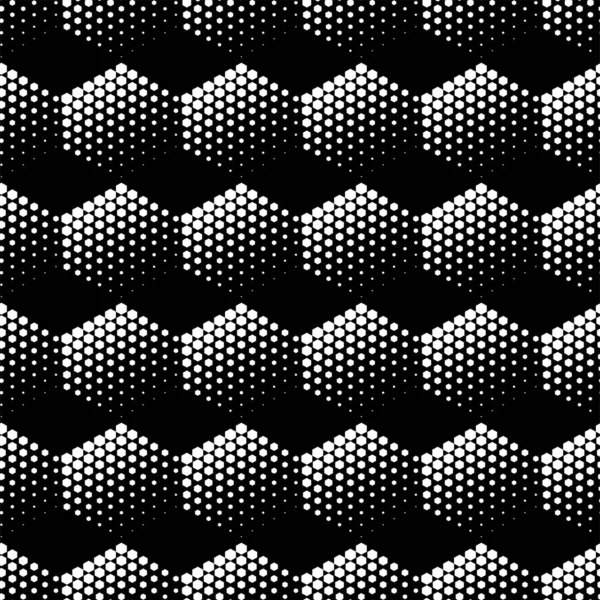 Ilustración Vectorial Textura Hexágono Patrón Geométrico Sin Costura Blanco Negro — Vector de stock