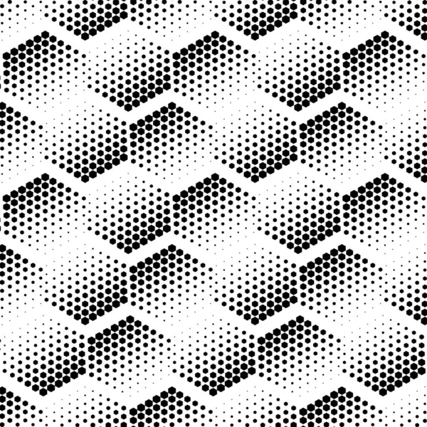 Vector Illustration Hexagon Texture Black White Geometric Seamless Pattern Mosaic — Stock vektor