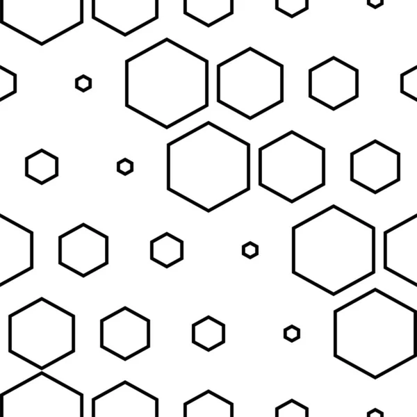 Vector Illustration Texture Contour Hexagon Black White Geometric Seamless Pattern Graphismes Vectoriels