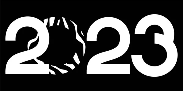 Vettore Felice Anno Nuovo 2023 Logo Design Del Testo Modelli — Vettoriale Stock