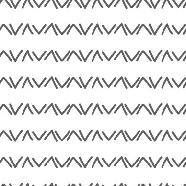 Vektör. Soyut, tek renkli, etnik, pürüzsüz desen. Sanatsal arka plan el, açı ayraçlarının basit şekillerini, kontrol işaretlerini çizdi. Mozaik soyut arka plan. Tekrar eden geometrik doku. Ayrıştırıcılar.