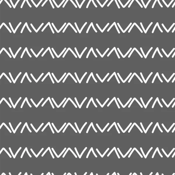 Vector.  Abstract monochrome ethnic seamless pattern. Artistic background hand drawn simple shapes of angle brackets, checkmarks. Mosaic abstract background. Repeating geometric texture. Dividers.
