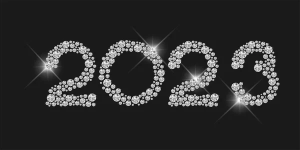 Vector Feliz Año Nuevo 2023 Logotipo Diseño Texto Plantillas Diseño Vector de stock