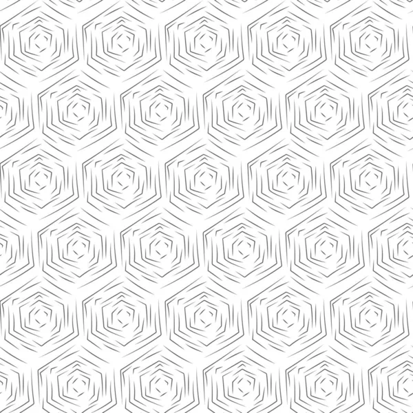 Vector Texture Contour Hexagon Monochrome Black White Grey Geometric Seamless — Διανυσματικό Αρχείο